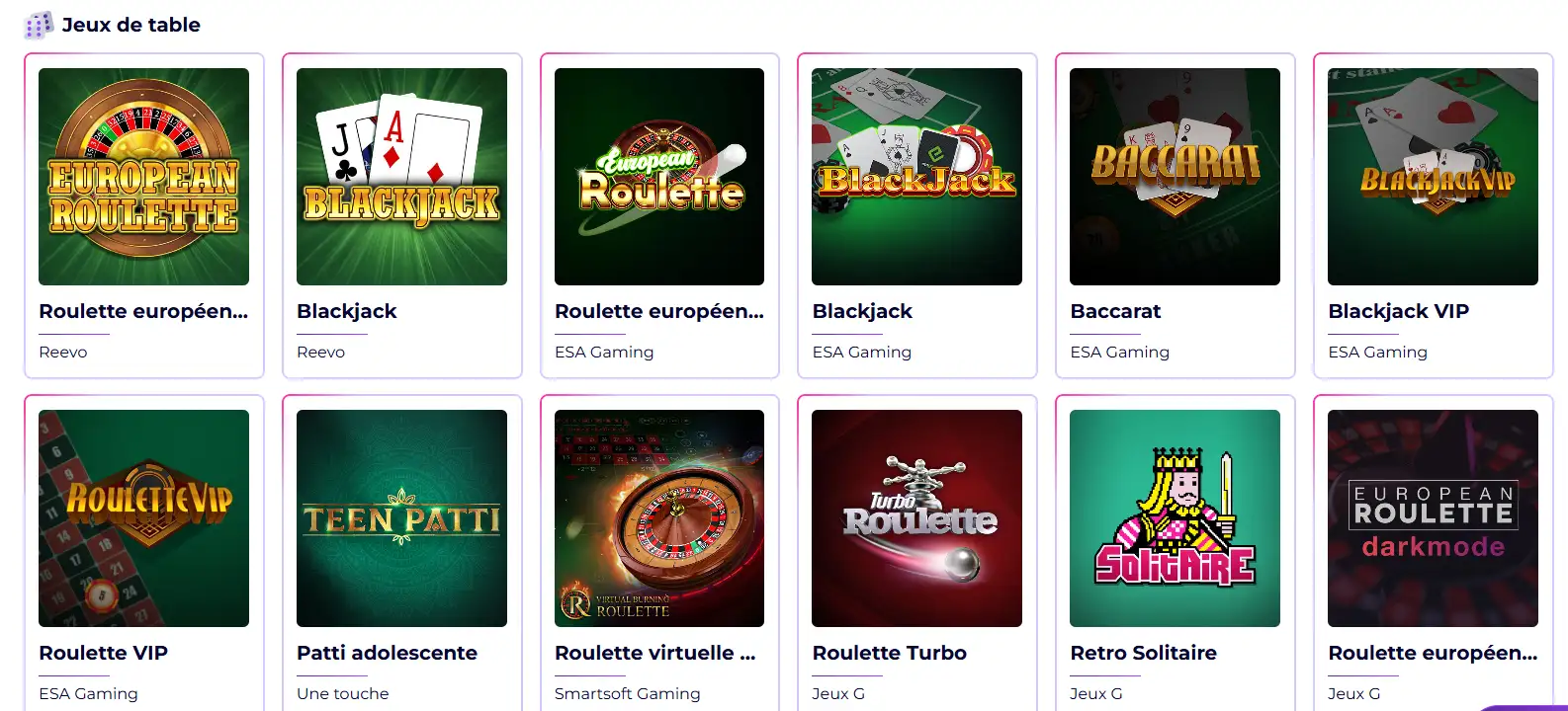 slotroyals casino jeux de table